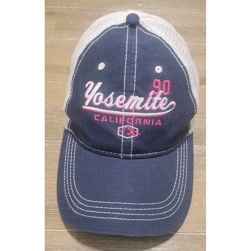 Yosemite Park Hat California Blue White Pink Prairie Mountain Snapback Cap